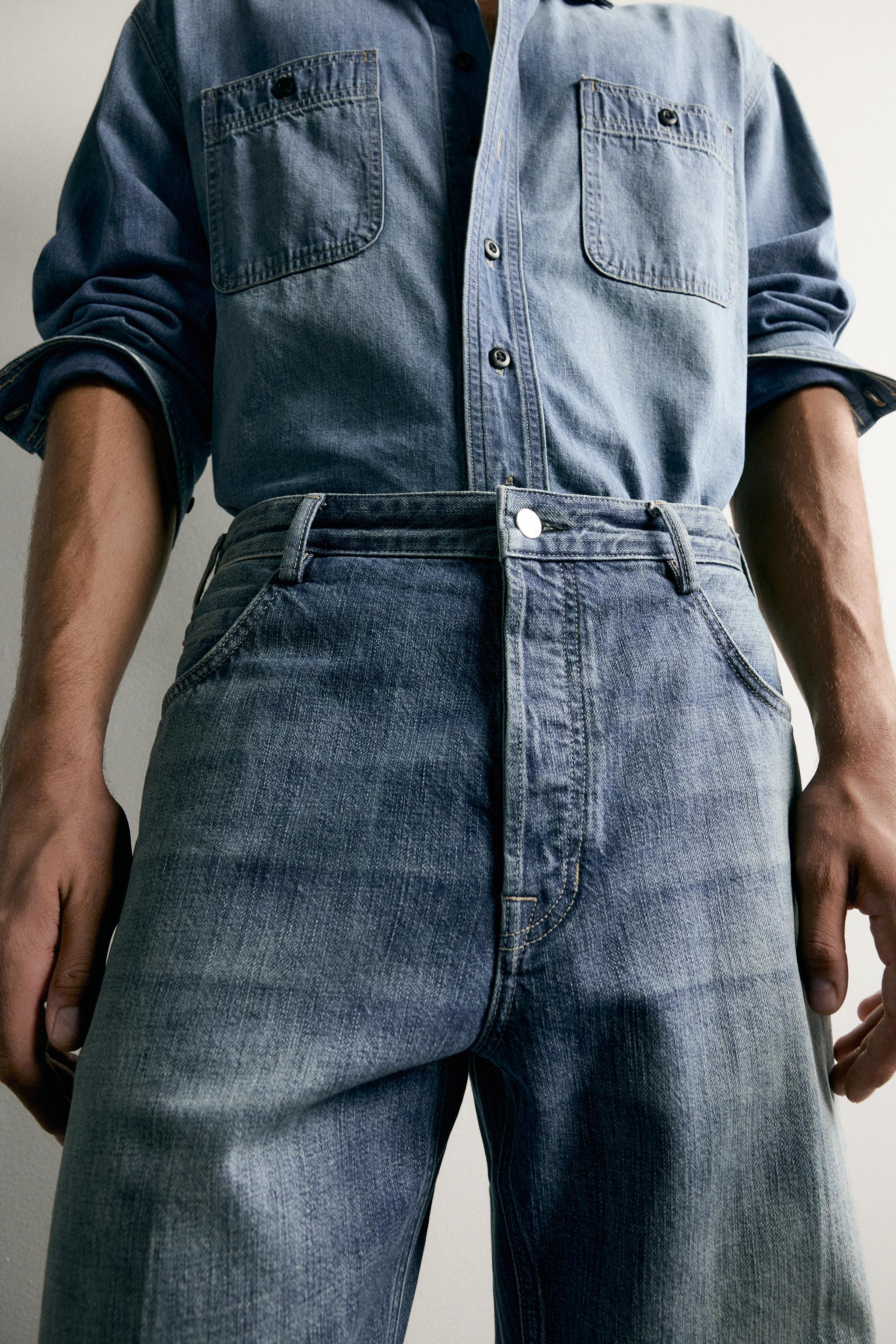 Мужские джинсы Zara RELAXED FIT PRESSED CREASE JEANS — фото 5