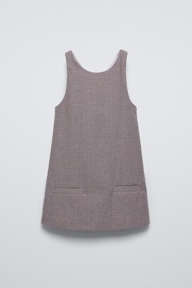 Zara PLAID PINAFORE DRESS - Mauve - Image 0