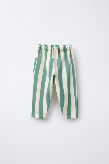 Zara PRUGASTE PANTALONE – zeleno-plava – Slika 0