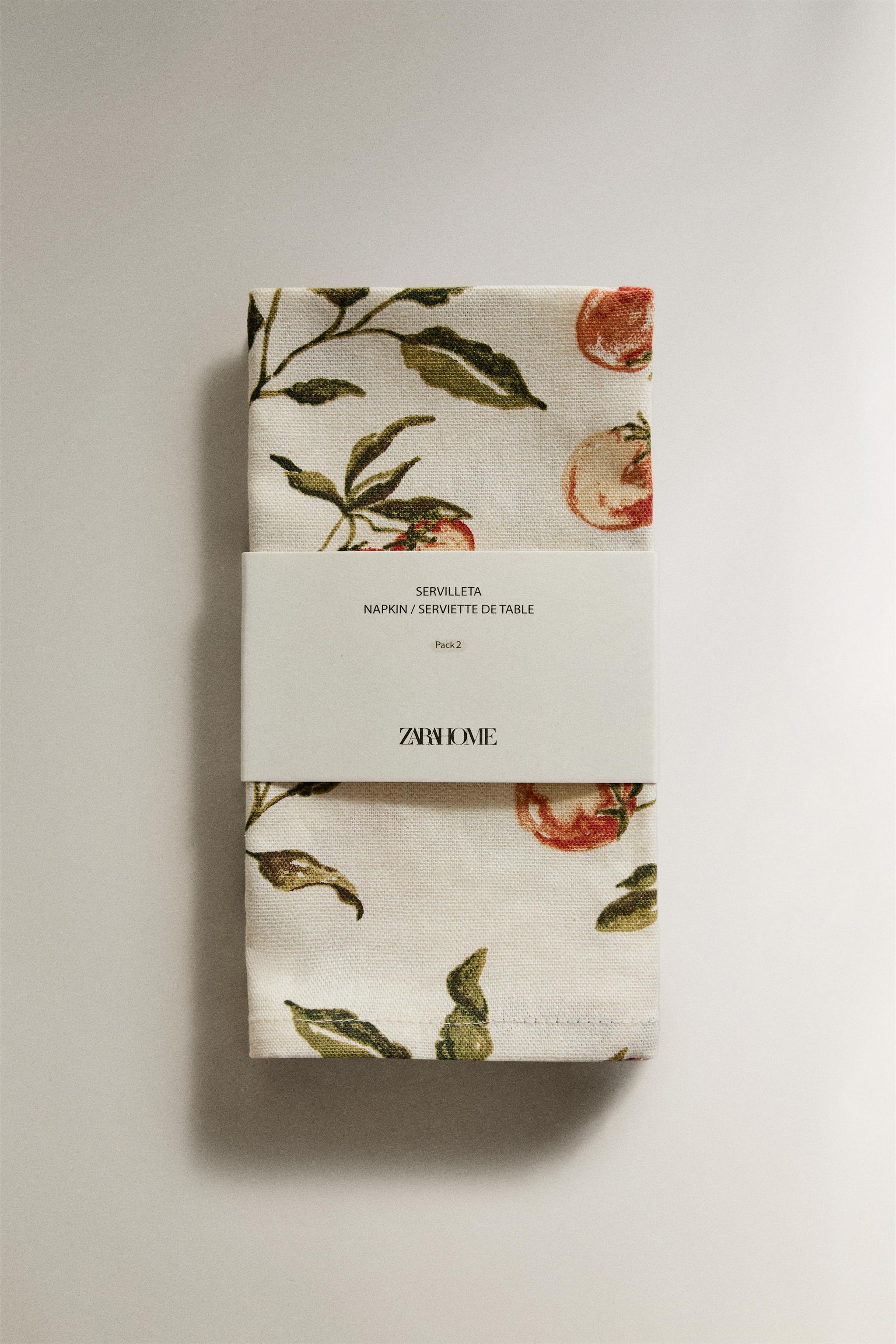 TOMATO PRINT NAPKINS (PACK OF 2)