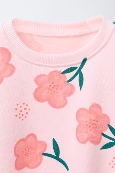 PRINTED FLARE RIB SWEATSHIRT AND LEGGINGS SET - Pink / White by Zara - Image 2