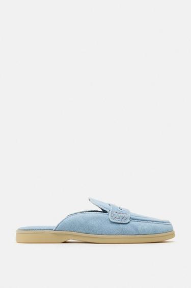 ДЖИНСОВЫЕ ЛОФЕРЫ БЕЗ ЗАДНИКОВ — Синий джинсовый от Zara — изображение 0