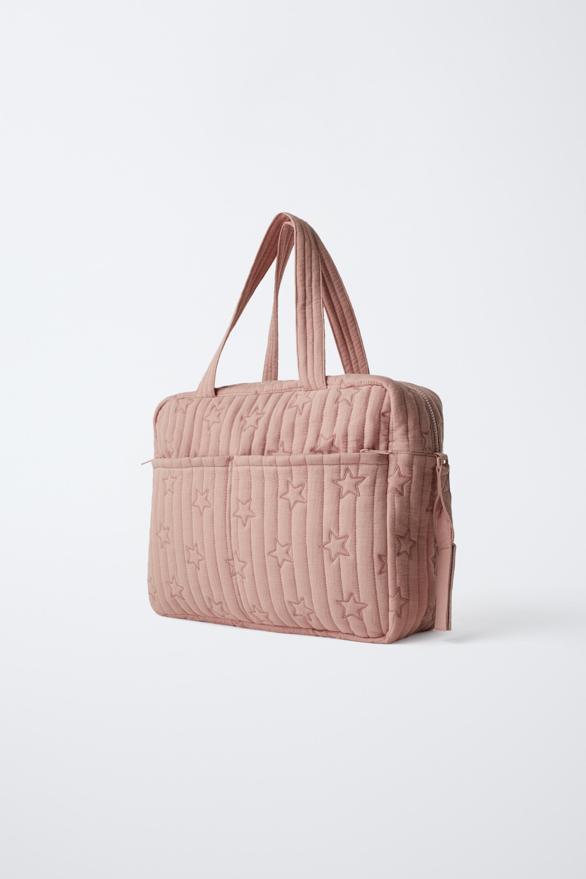 スペイン発送 ZARA スターマタニティバッグ ピンク 大容量！ スペイン発送 ZARA スターマタニティバッグ ピンク 大容量