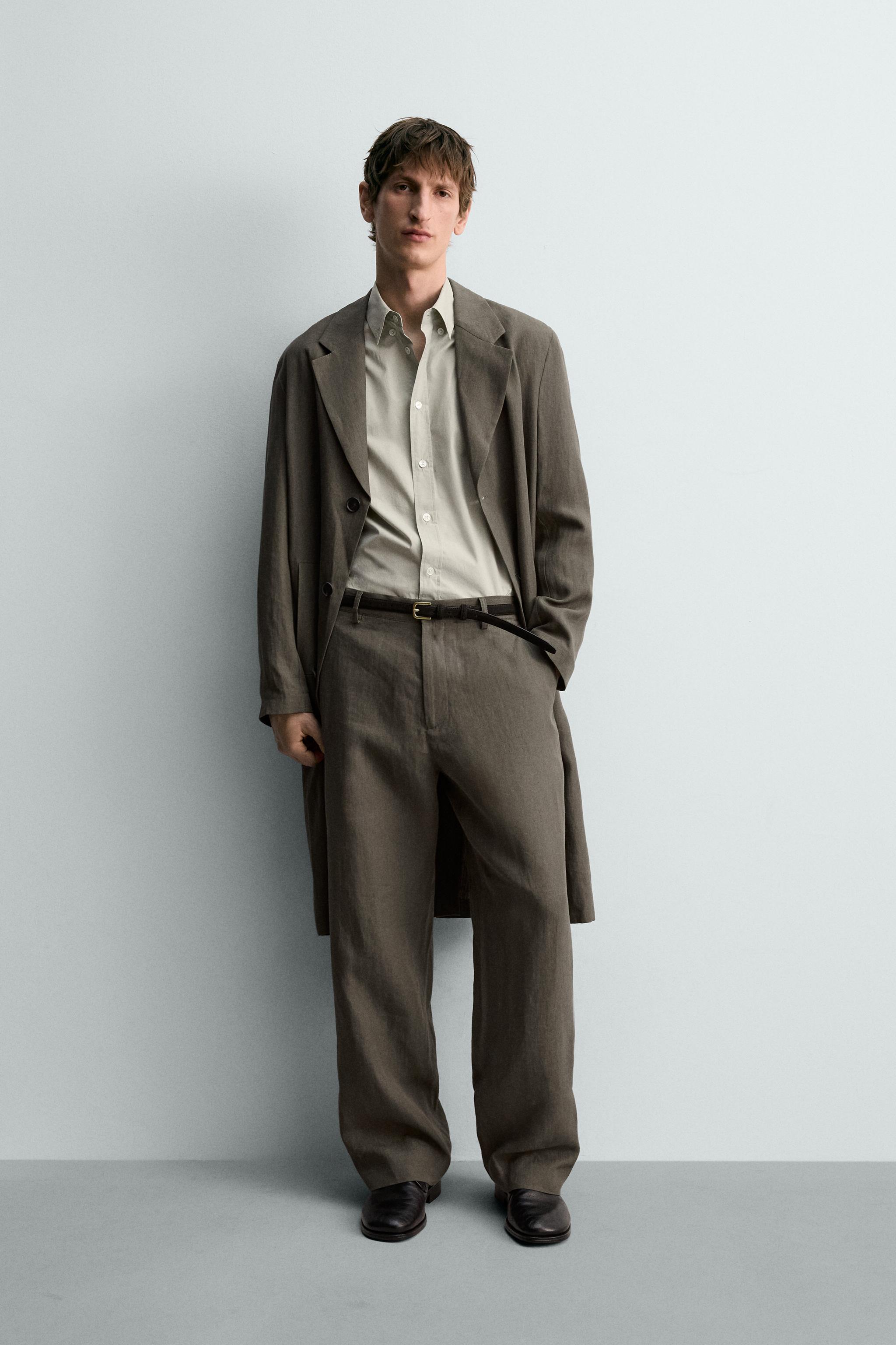 100% LINEN STRAIGHT FIT PANTS