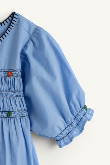 LIMITED EDITION EMBROIDERED FLORAL DRESS - Bluish by Zara - Image 8