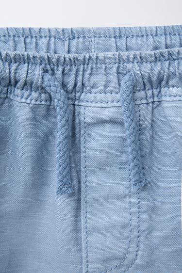 STANDARD LINEN BLEND BERMUDA SHORTS - Blue by Zara - Image 2