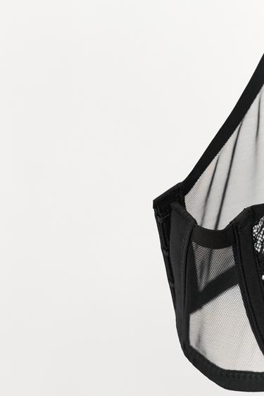 MESH LACE CROP TOP - Black by Zara - Image 4