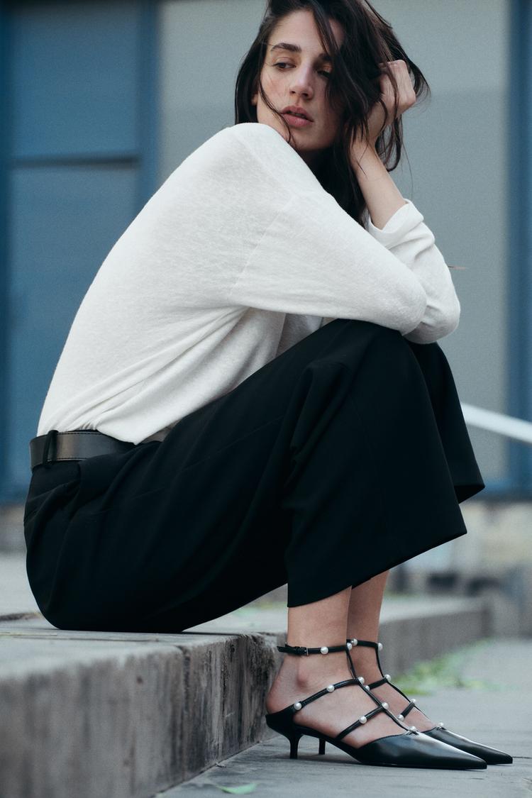 Sapatos Salto Alto Zara Saldos Sapatos MULE DE SALTO COM TACHAS