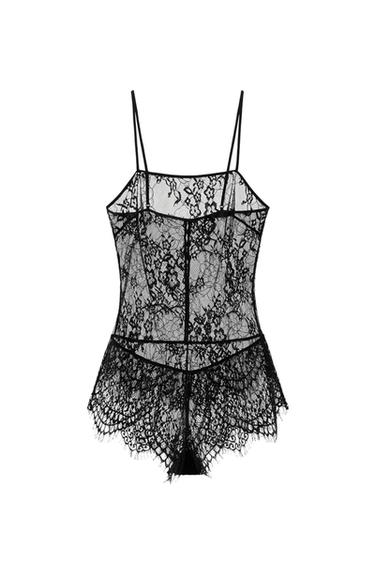 STRAPPY LACE JUMPSUIT - Black by Zara - Image 0