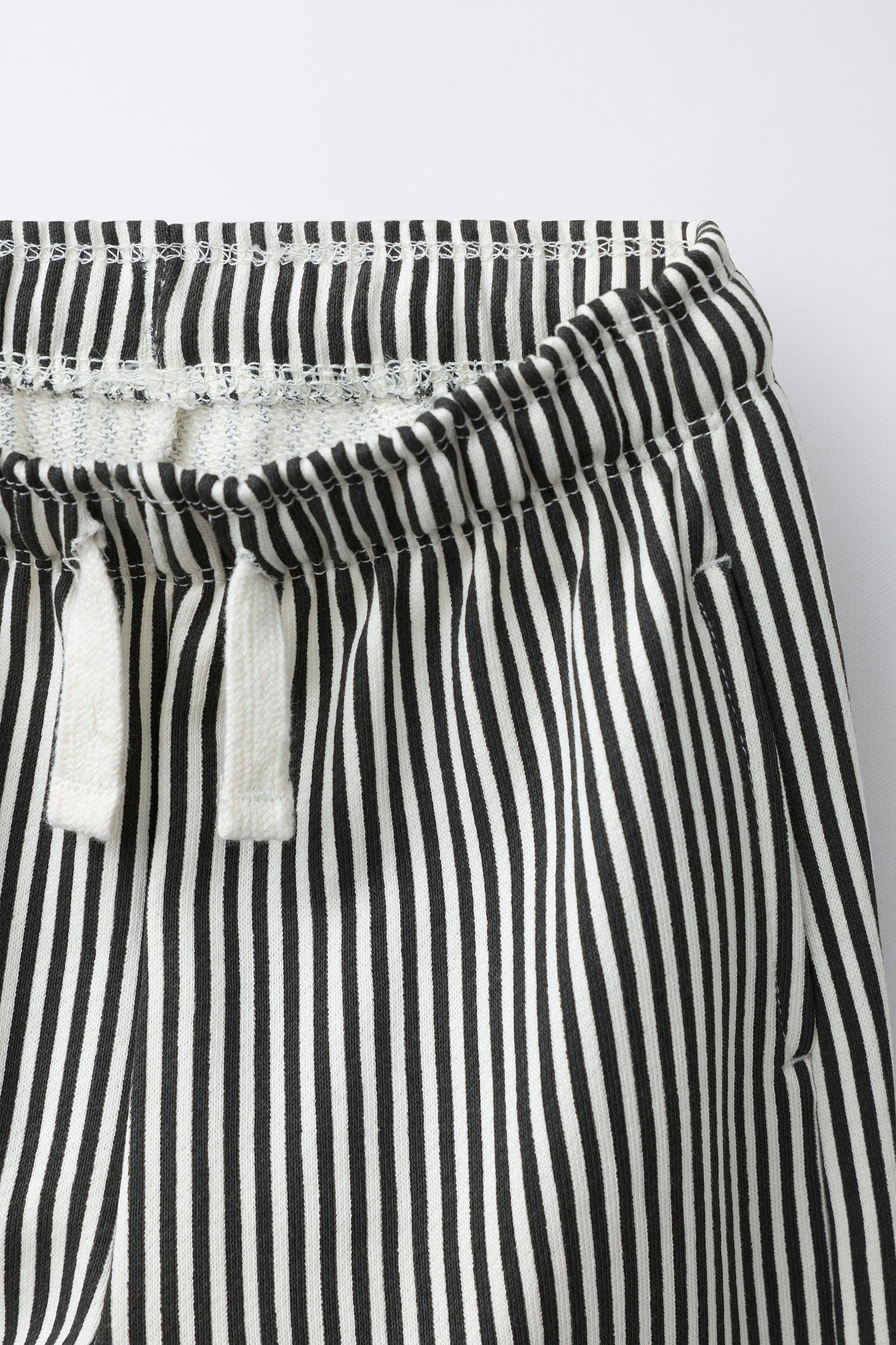 PANTALON EN MOLLETON À RAYURES
