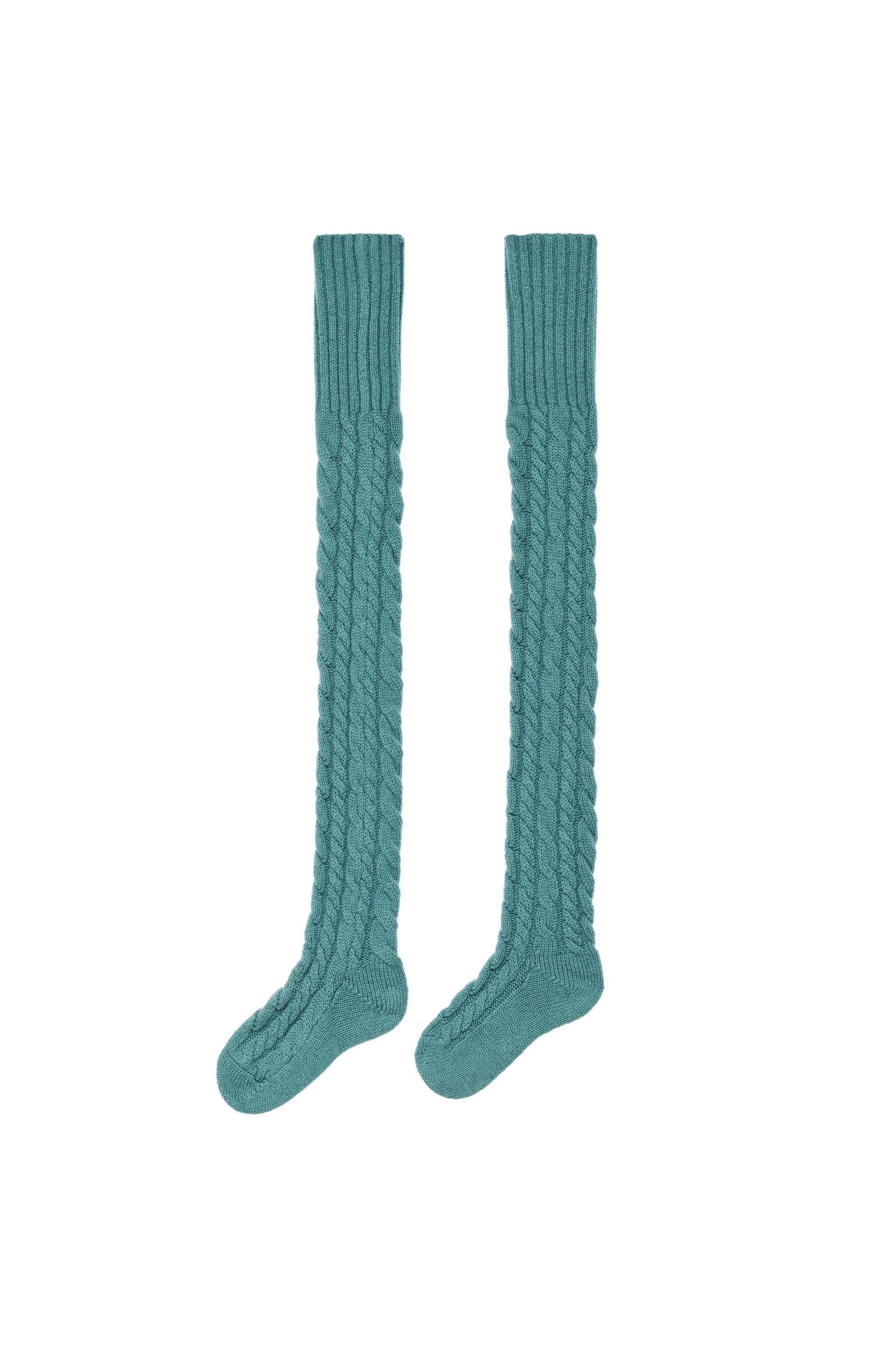 100% WOOL CABLE-KNIT TIGHTS