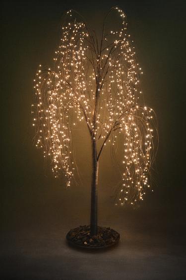 Zara CHRISTMAS WILLOW TREE WITH LED LIGHT (110.2") - Brown