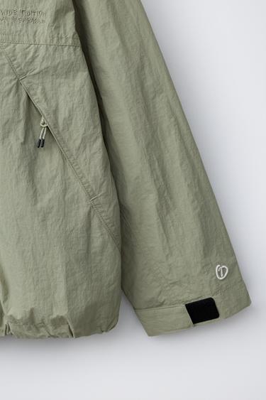 WATER-REPELLENT HOODED RAINCOAT - Greenish by Zara - Image 4