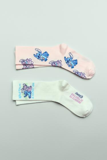 Zaras TVÅPACK HÖGA STRUMPOR LILO & STITCH © DISNEY - Rosa