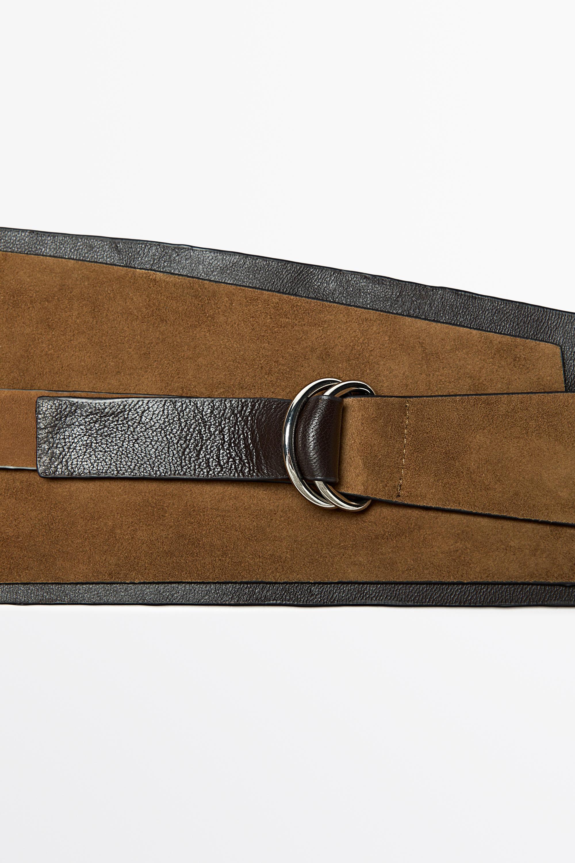 Split leather sash belt