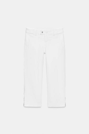 JEANS ZW COLLECTION CAPRI CINTURA MÉDIA - Branco da Zara