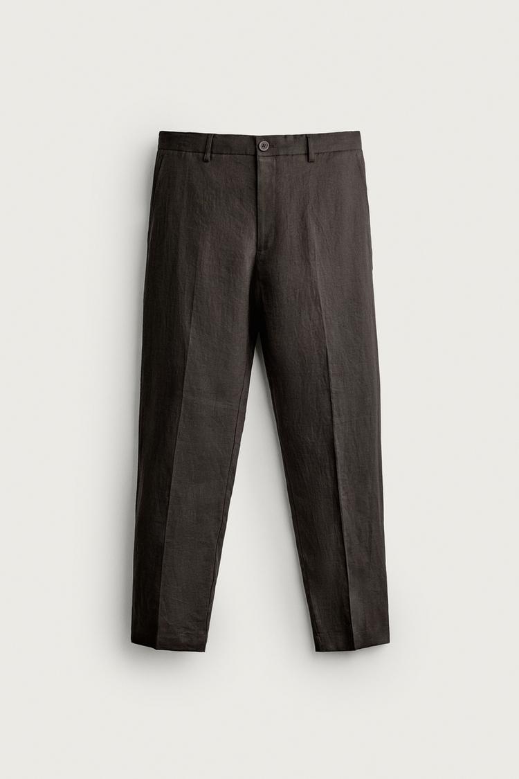 Pantalones 100% lino corte regular 7