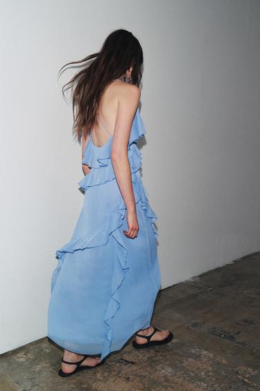 ZW COLLECTION RUFFLED DRESS - Mid-blue by Zara - Image 3