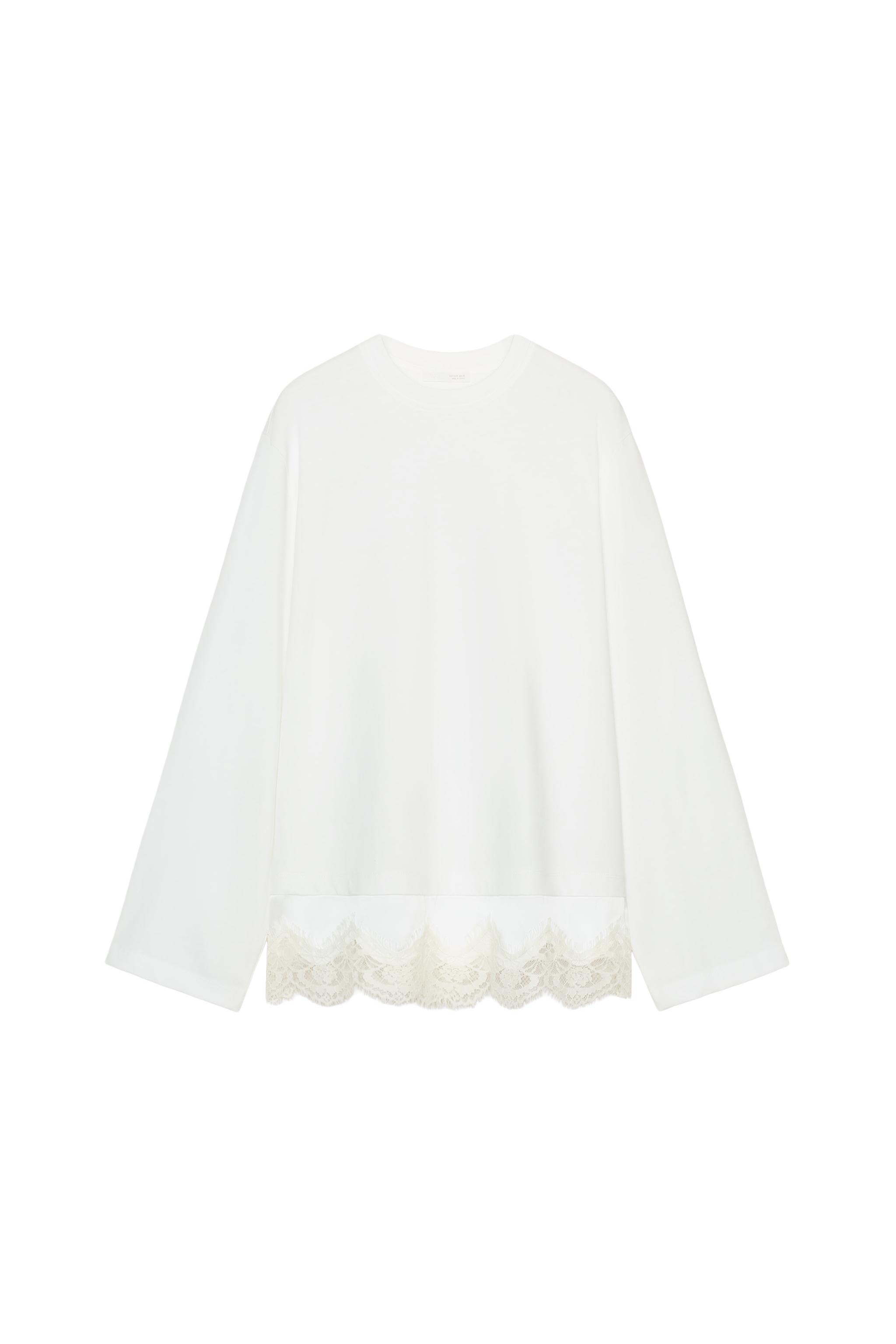 CONTRAST LACE T-SHIRT