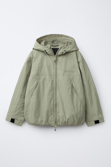 ДОЖДЕВИК С КАПЮШОНОМ WATER REPELLENT — ЗЕЛЕНОВАТЫЙ от Zara
