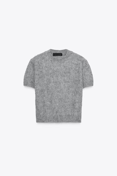PULL EN MAILLE MANCHES COURTES - Gris de Zara - Image 2
