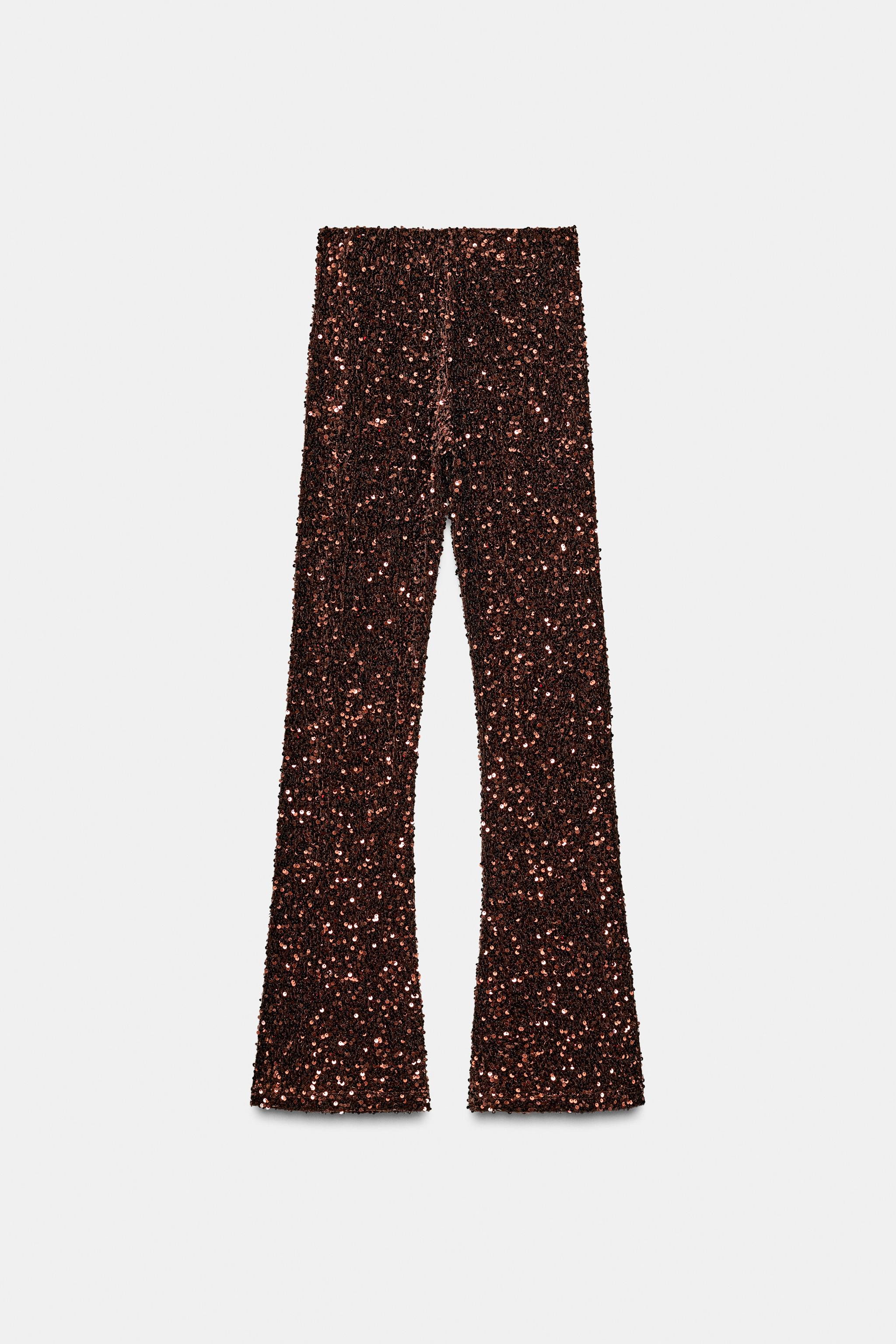 LEGGING FLARE EN VELOURS ET PAILLETTES