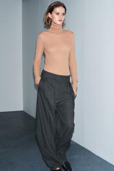 ZW COLLECTION WIDE-LEG TROUSERS WITH DARTS - Grey marl by Zara