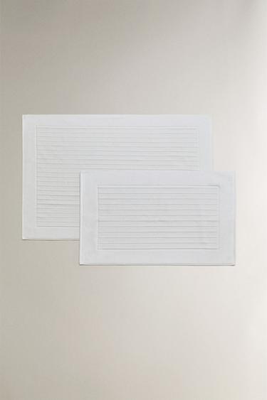 BADVORLEGER VELOUR MIT STREIFENSTRUKTUR - Weiß von Zara