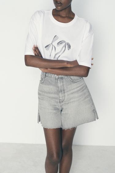SHORT Z1975 TAILLE HAUTE AVEC FENTES SUR LE BAS - Gris de Zara