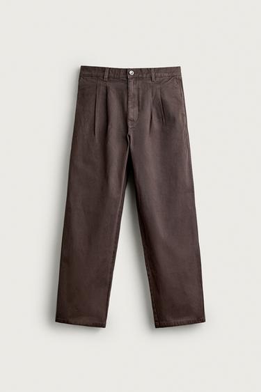 WASHED PLEATED RELAXED-FIT PANTS — 694 1