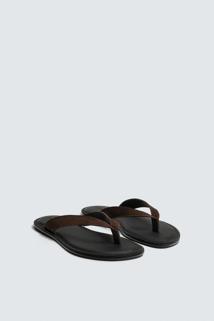 ZARA LEATHER STRAPPY SANDALS