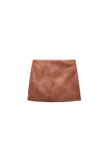 FAUX SUEDE SKORT