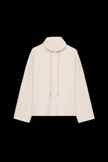 WASHED-EFFECT INTERLOCK SWEATSHIRT - Ecru by Zara