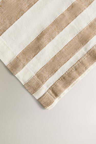 PACK OF LINEN NAPKINS WITH STRIPES (PACK OF 2) - Light beige by Zara - Image 2