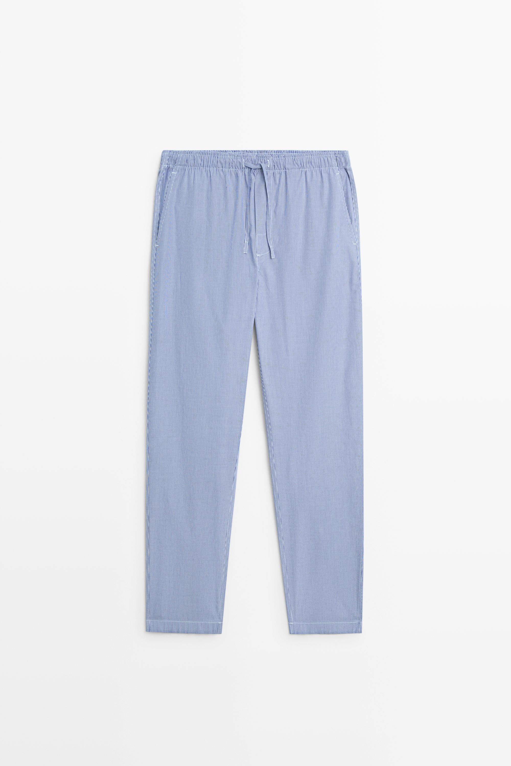 Long sleeve pyjama top and striped pants