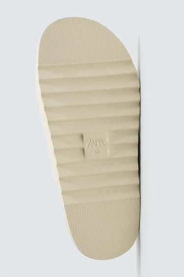 RUBBERISED DOUBLE-STRAP SANDALS - Creamy White by Zara - Image 6