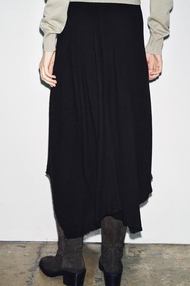 JUPE MI-LONGUE ASYMÉTRIQUE ZW COLLECTION - Noir de Zara - Image 3