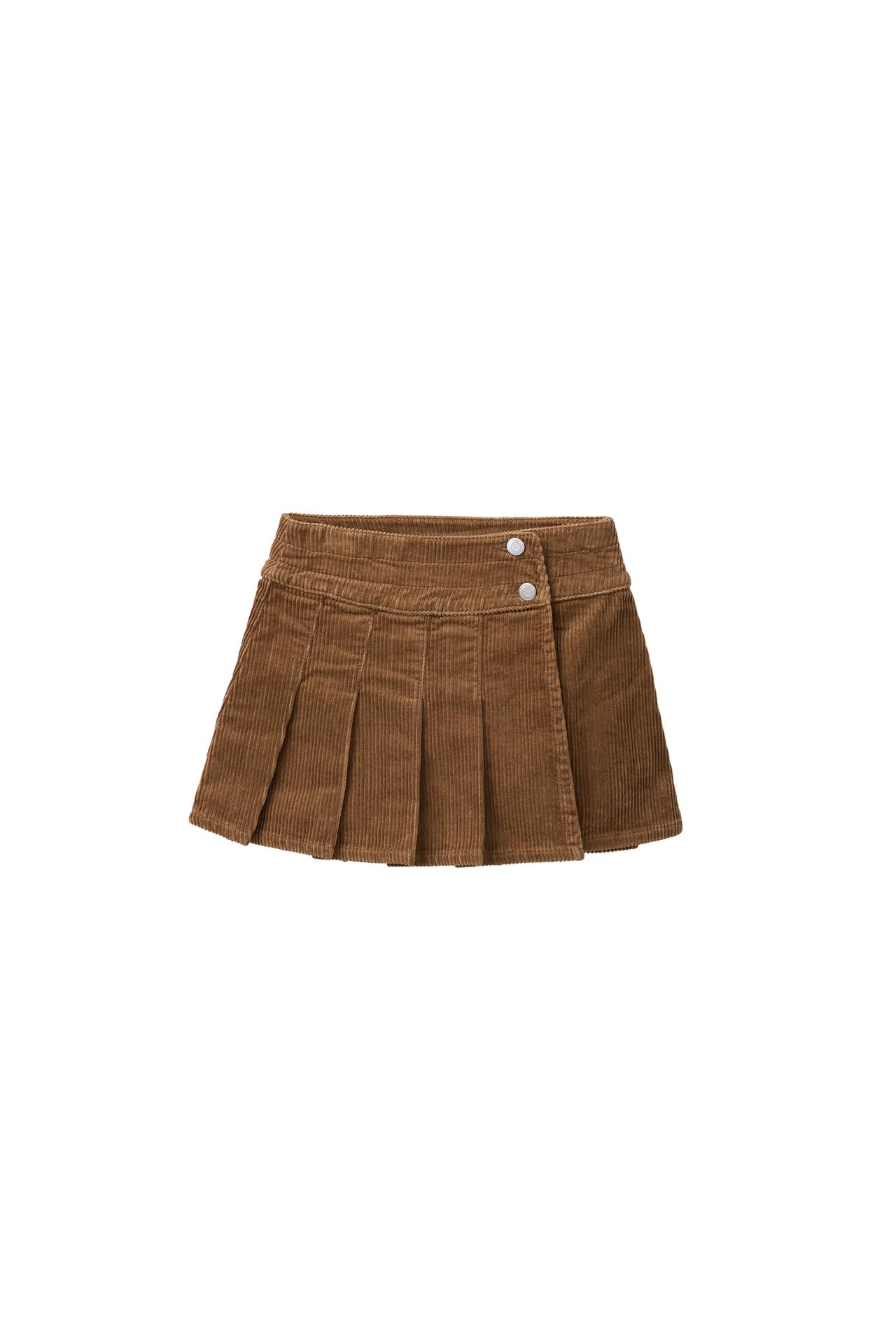 CORDUROY PLEATED SKIRT