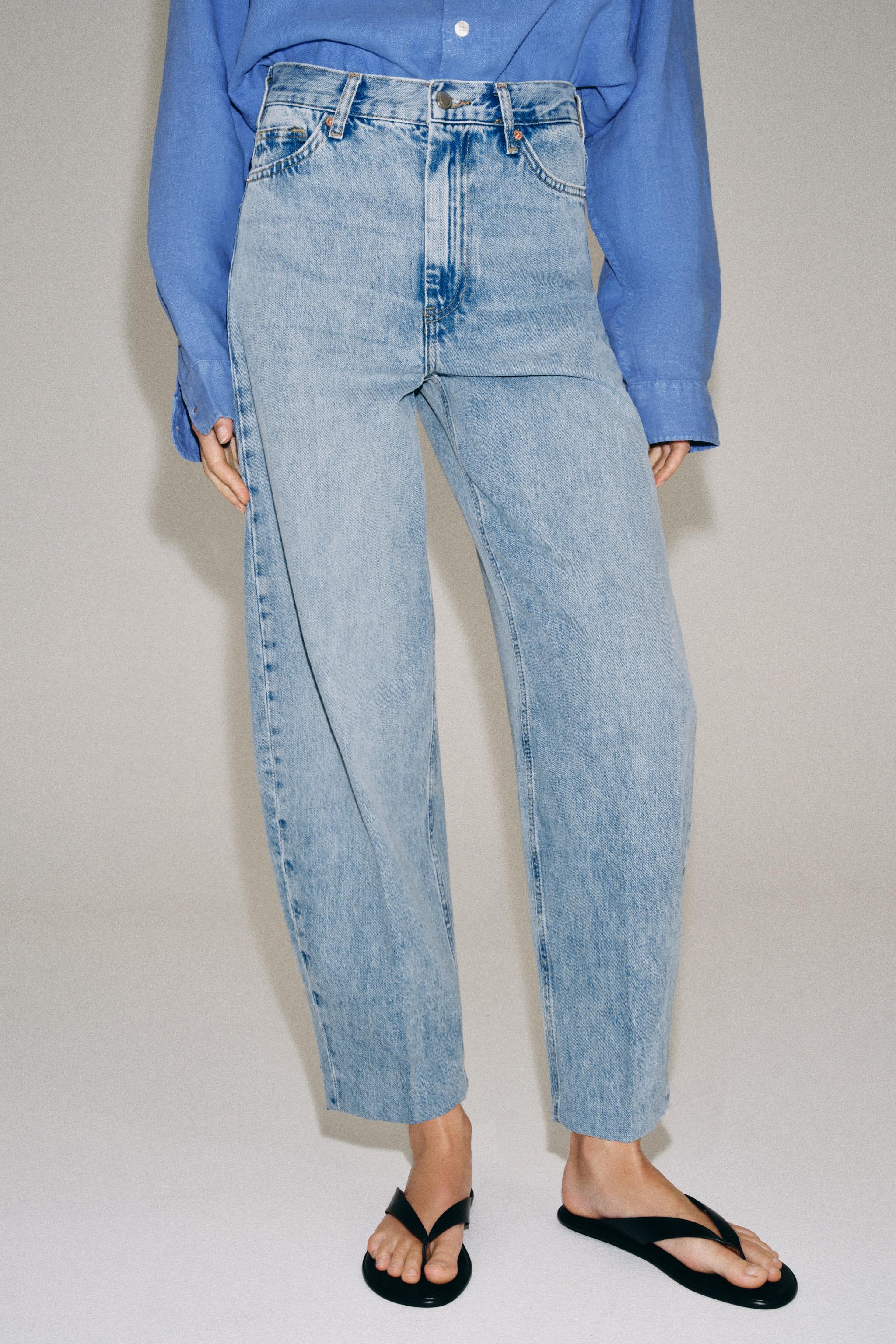 Женские джинсы Zara ZW COLLECTION HIGH WAIST TAPERED JEANS — фото 2