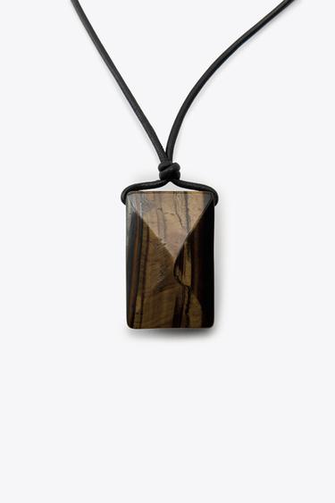 COLLIER LACET CUIR PIERRE - Marron de Zara - Image 2