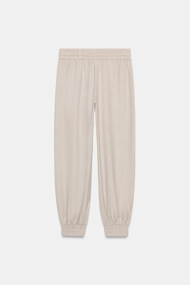 JOGGING TROUSERS WITH ELASTICATED CUFFS - Sand / Marl by Zara - Image 6