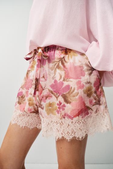 FLORAL LACE PRINT SHORTS - Printed by Zara - Image 2