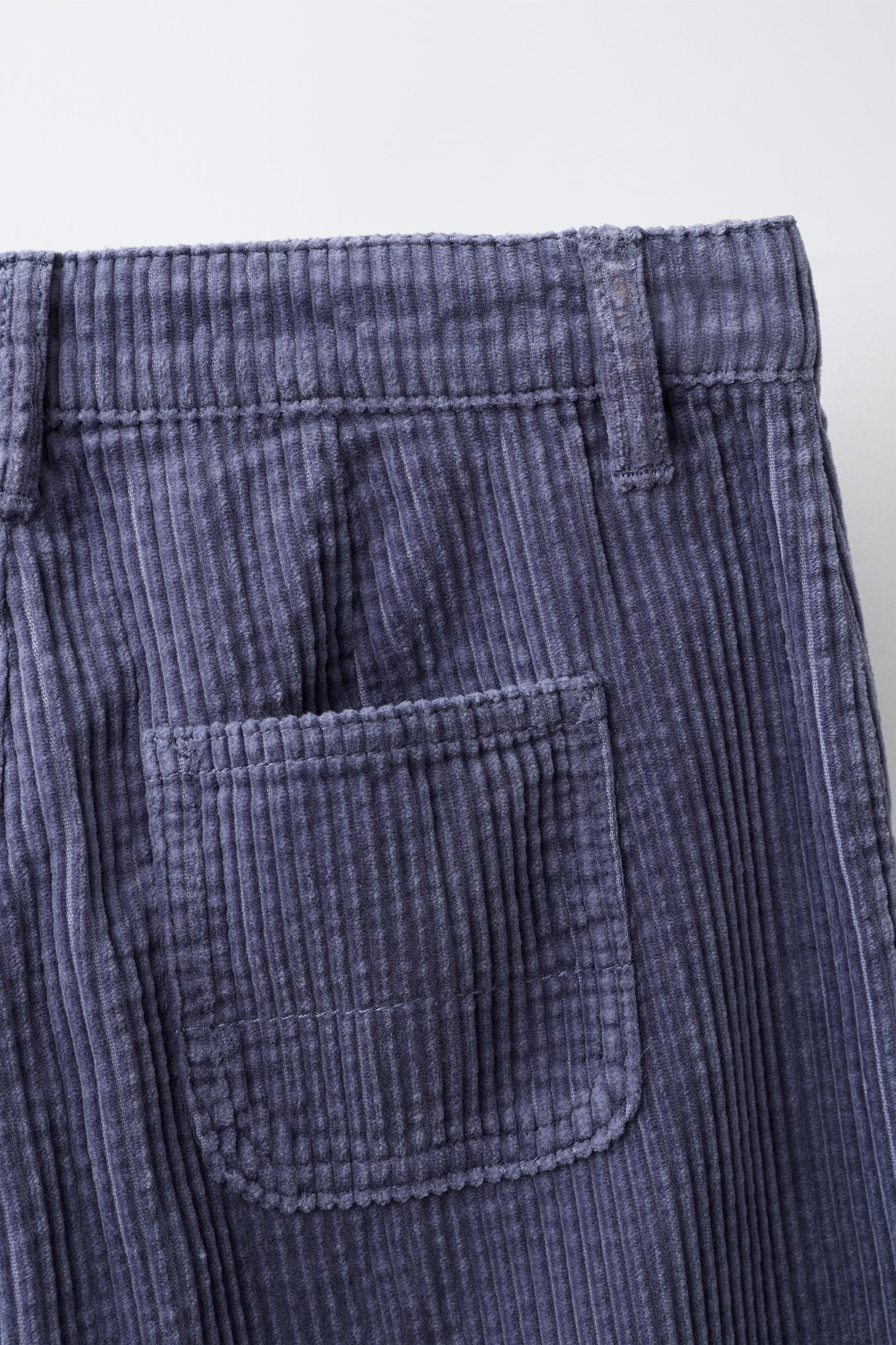 PANTALON BAGGY EN VELOURS CÔTELÉ À PINCES