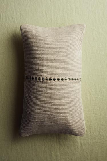 WOVEN CUSHION COVER - Green by Zara