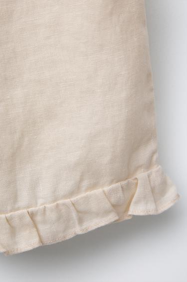 100% LINEN CULOTTES - Ecru by Zara - Image 3