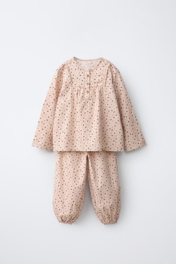 2-6 YEARS/ FLORAL PRINT PYJAMAS - Ecru / Beige by Zara - Image 0