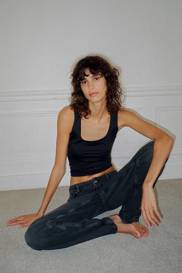 POLYAMIDE TOP WITH WIDE STRAPS - Black by Zara - Image 0