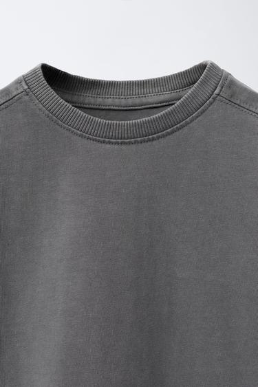 GARMENT-DYE-T-SHIRT MIT CUT-OUTS - Anthrazit von Zara
