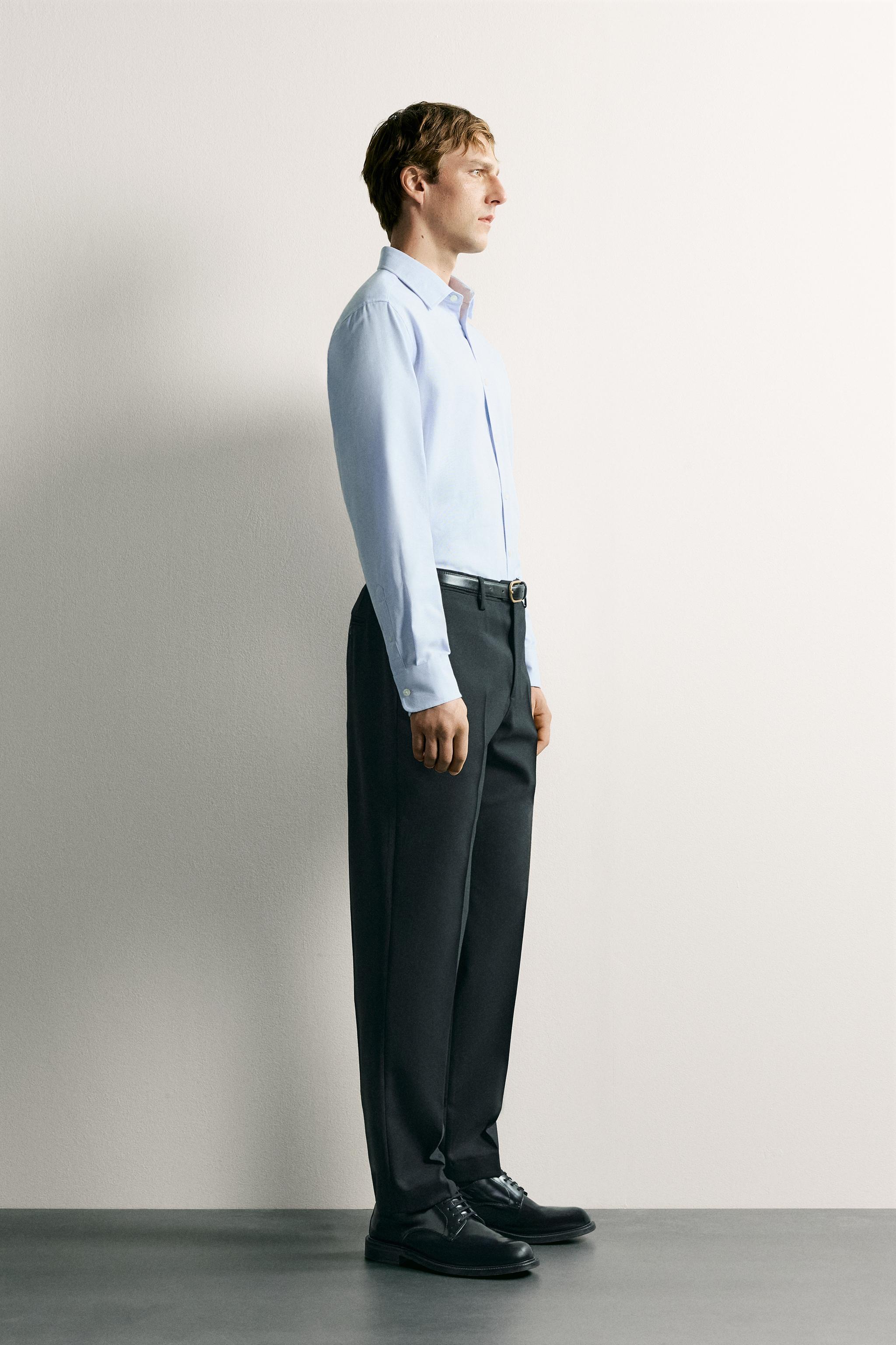 Мужские рубашки Zara EASY CARE TEXTURED SHIRT — фото 4