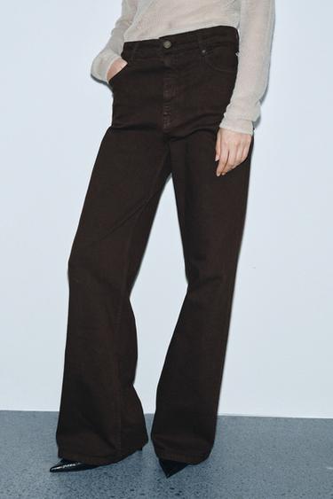 Zara LAIA SÄÄREGA KÕRGE VÖÖKOHAGA TEKSAD ZW COLLECTION - Brown